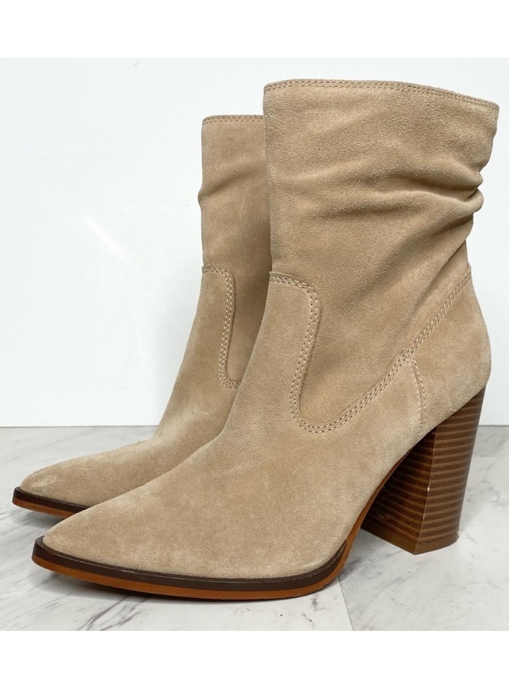 Vince Camuto Crethana Tan Suede Slouch Bootie 6M